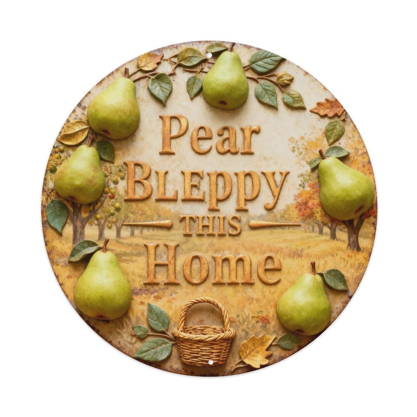 Pear Happy Metal Tin Sign Plaque