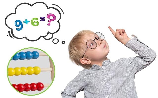 Foto 5 de 7 de Ricokids Pizarra blanca magnética para niños con reloj ábaco y pizarra de tiza para niños, caballete de madera