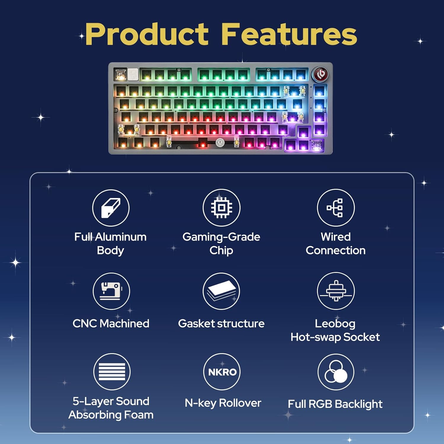 EPOMAKER x LEOBOG Hi75 Keyboard Kit with RGB lighting