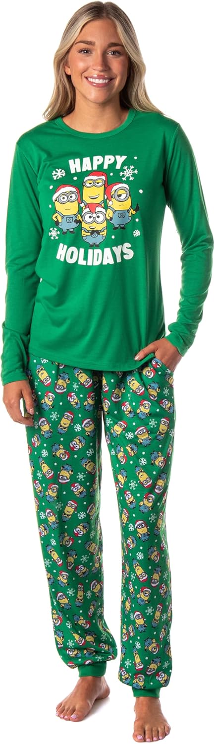 Despicable Me Minions Happy Holidays Jogger Sleep Family Christmas Pajama Set - Image 2