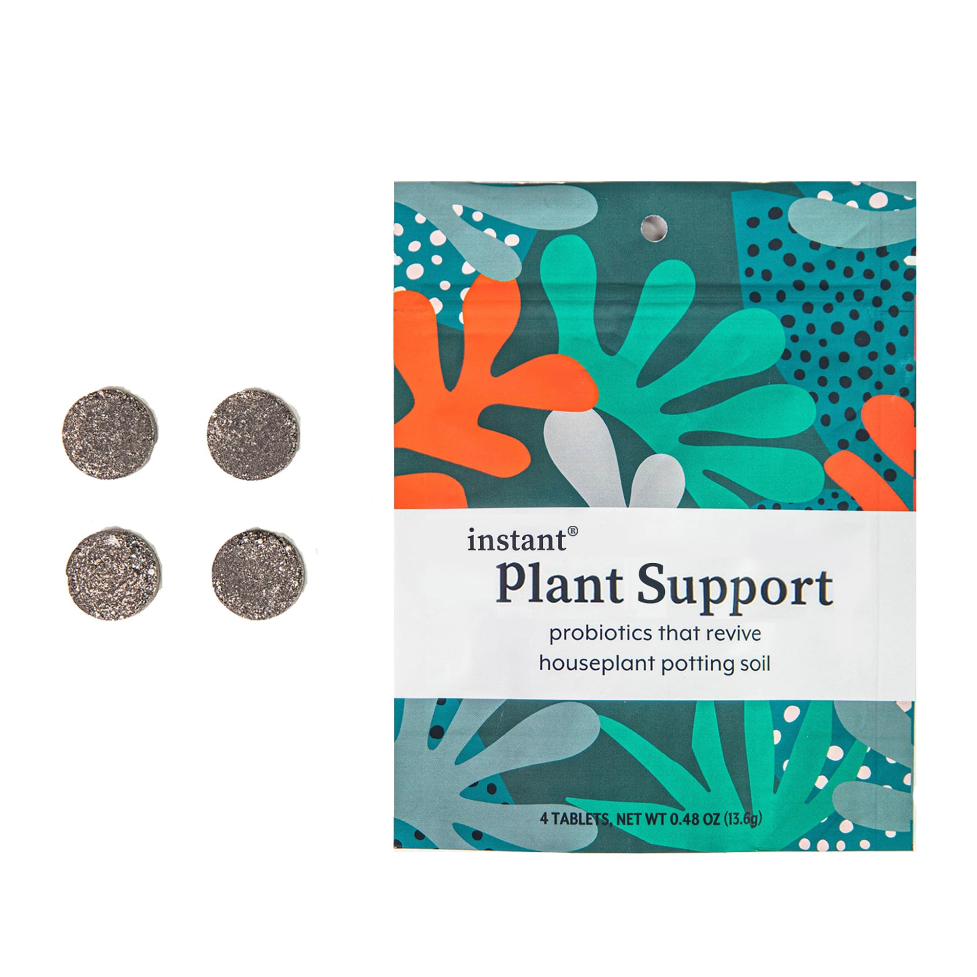 Instant Plant Support | Soil ProBiotics & Mycorrhizae for Houseplants and Indoor Gardens | No Odor - No Dust - No Mess | Package of 4 Tablets