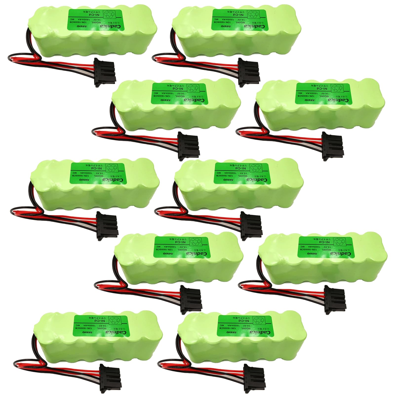 10-Pack 12N-1600SCB 1600mAh 14 4V with Plug Rechargeable Battery Replace for OKUMA OSP-P200M System