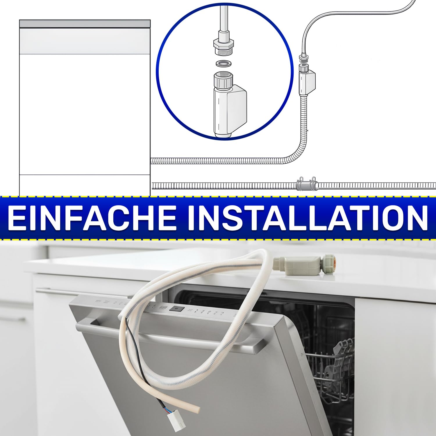 Aquastop Schlauch Spülmaschine 1,7m Typ 902 00299756 für Bosch für Balay