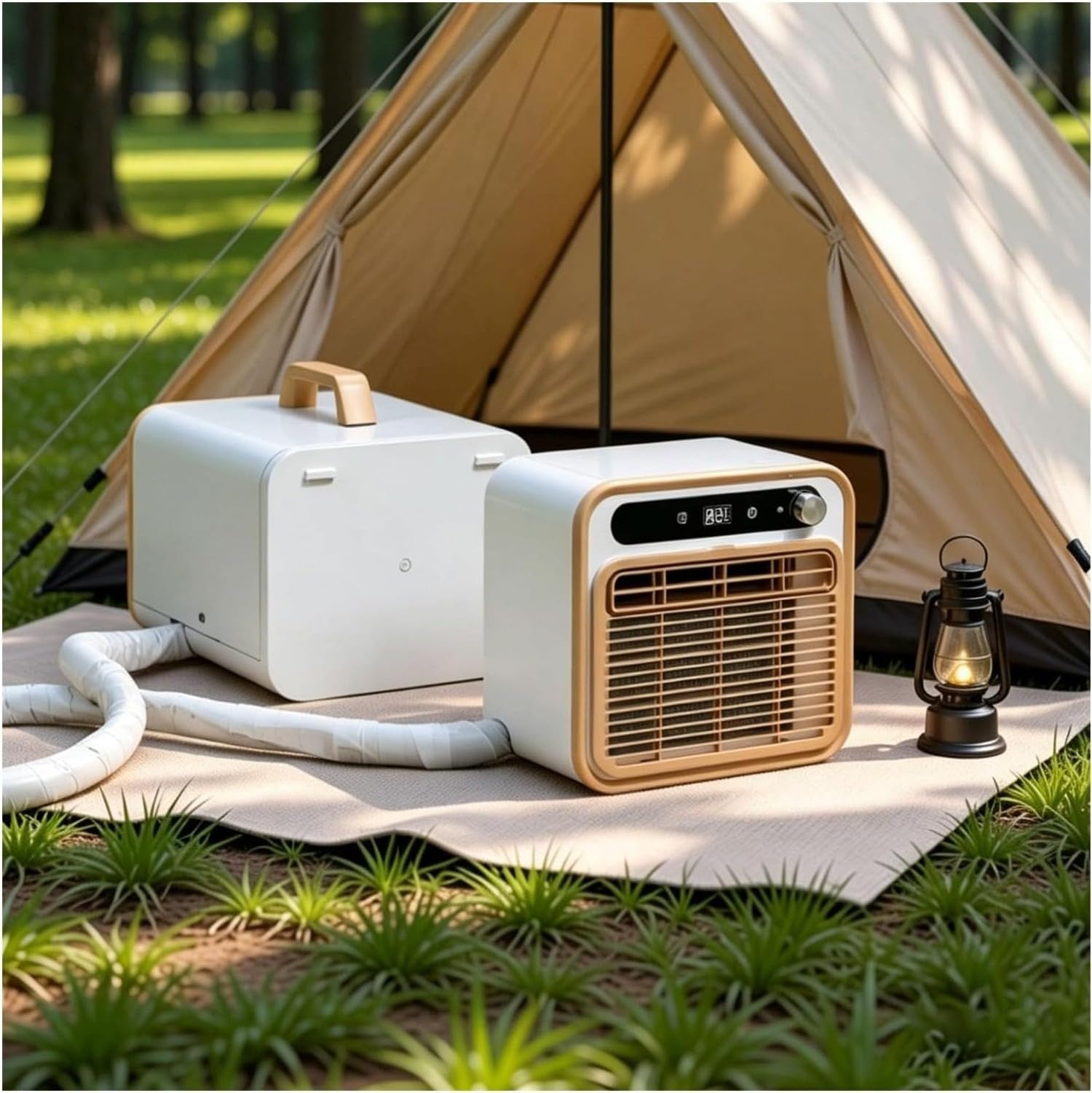 Aire Acondicionado Portátil Mini Split, Máquina de Refrigeración con Función de Aire Fresco, Temporizador 12H, Control Remoto WiFi para Hogar Oficina, 2m, 2m