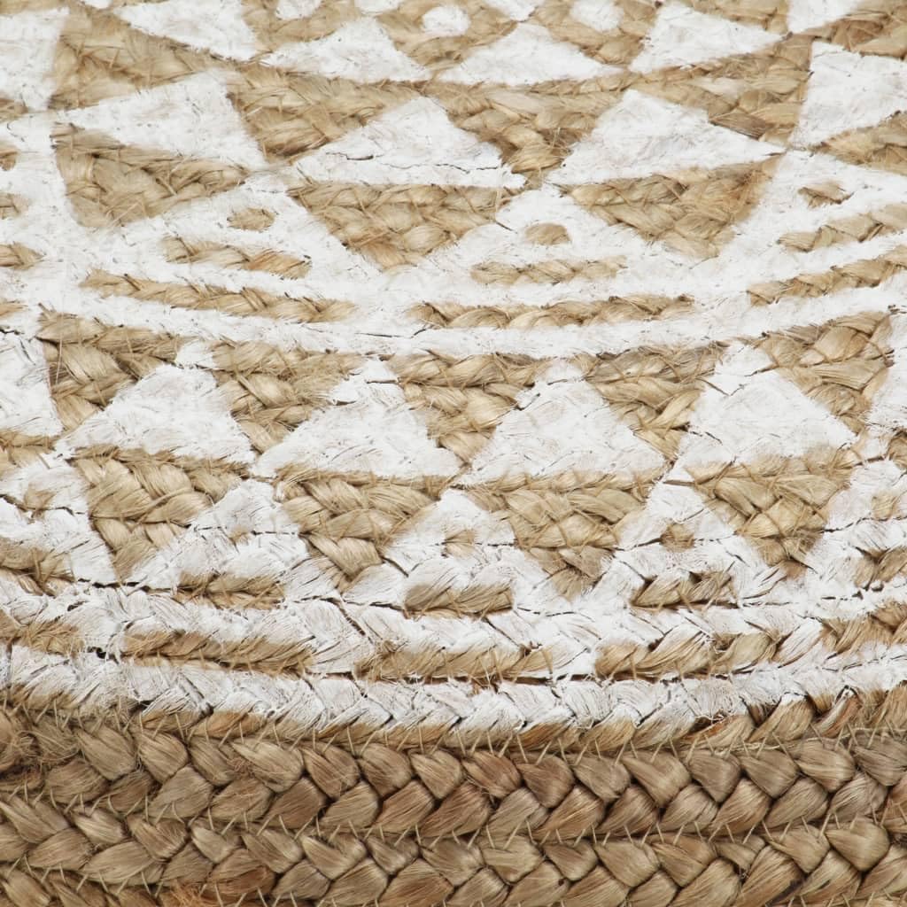Pouf fatto a mano, in iuta, 45 x 30 cm, con imbottitura in perle di polistirolo, sgabello, poggiapiedi, per soggiorno, camera da letto, corridoio, come pouf e cubo portaoggetti
