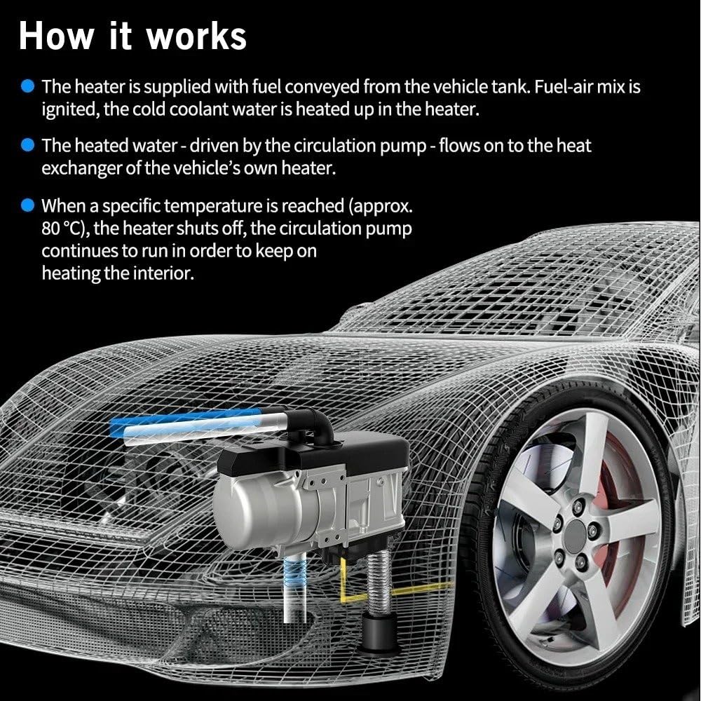 Bombas Agua Bomba Refrigerante Calentador De Agua De 12V Y 5kW Fontanería Con Control LCD Similar A Para Websato Calentador De Estacionamiento Diésel Para Eberspacher