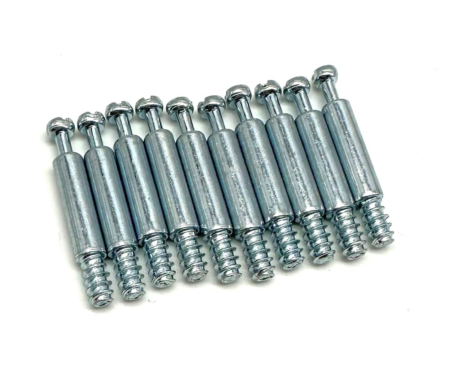 Jones Diy Silver 10Pcs 34Mm Dowel Screws For Cam Lock | Flat Pack Furniture Fixing Screw For Locking Cam Ikea