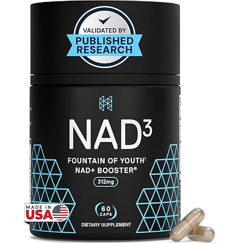 HPN NAD3 Clinical NAD+ Booster, Cellular Health & Natural Energy - NAD Supplement for Healthy Aging, Metabolic Support, NRF2 & Longevity, Nicotinamide Riboside & NMN Alternative, 60ct, 30-Day Supply