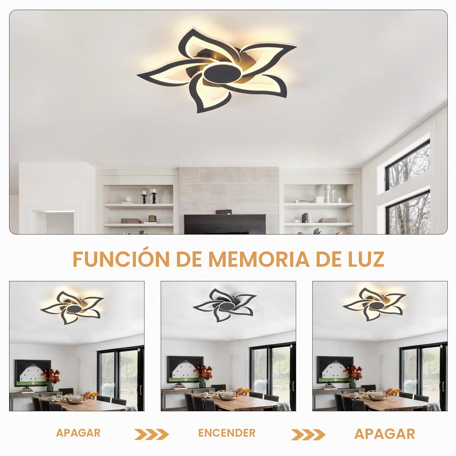Flor Lampara Techo Con Mando A Distancia APP, LED Regulable 3000K-6000K Plafones De Techo, 36W Moderna Luces Techo Con Temporizador Para Dormitorio Cocina Sala De Estar Oficina