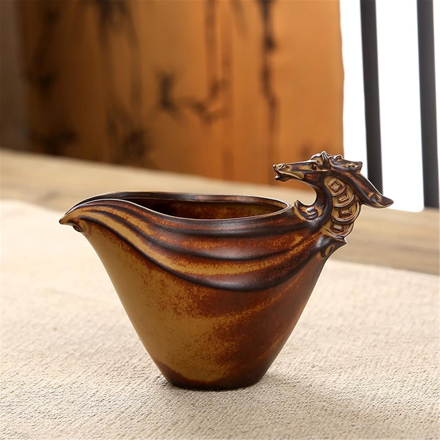 Rough Clay Fairness Cup, Ceramic Tea Sea, Vintage Style, Large Size, Tea Pouring Pot-style3