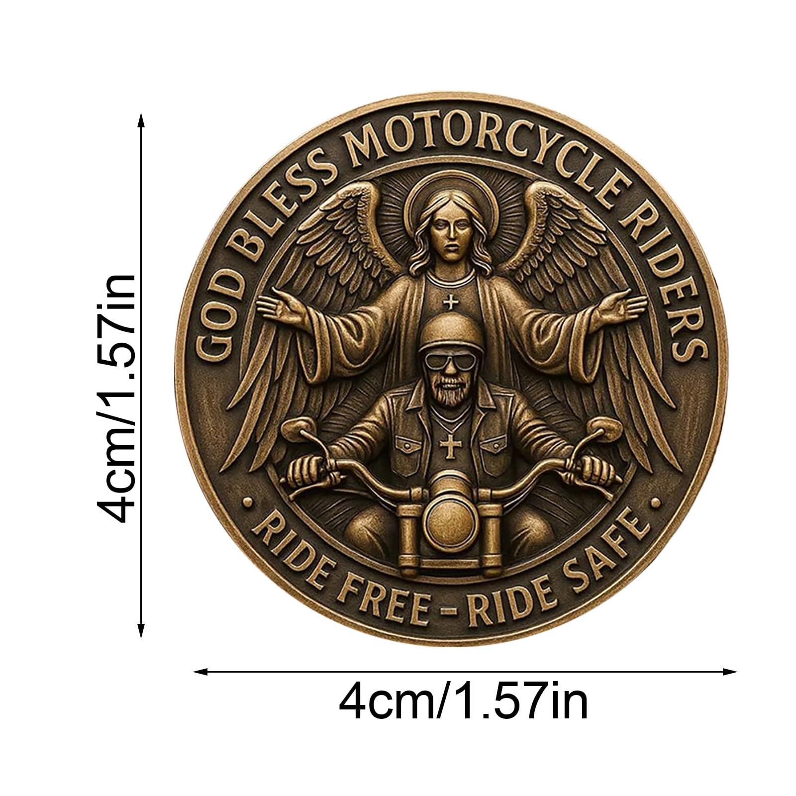 Moneda de bendición para motociclistas, Moneda conmemorativa God Bless Motorcycle Riders Guardian Angel, regalo de recuerdo paseo libre seguro para ciclistas y ciclistas