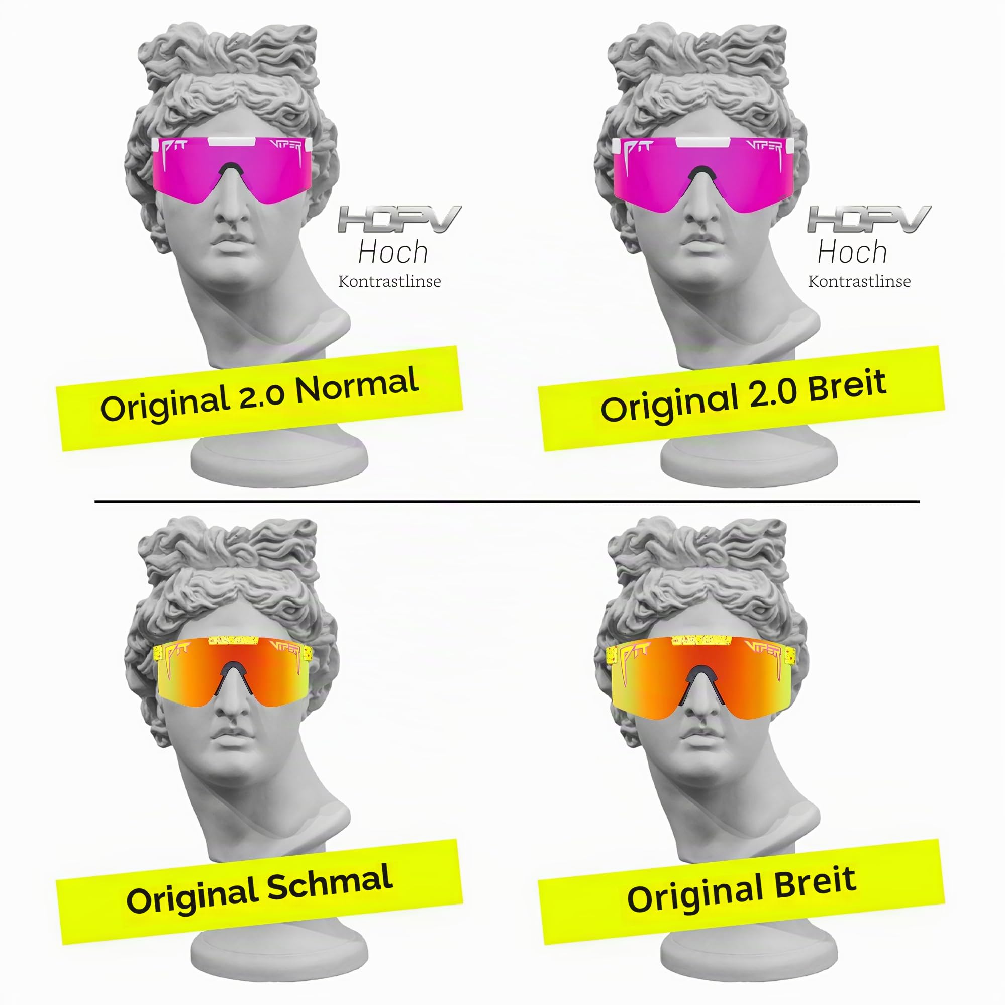 Pit Viper Sonnenbrille I Original & Original 2.0 I polarisierte Gläser I unzerstörbarer Rahmen I verstellbare Passform
