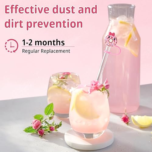 Miniatura 2 de 6 tapas reutilizables para popotes de 8 a 0.394 in, tapas para popotes de 0.315-0.394 in, tapas para accesorios de taza