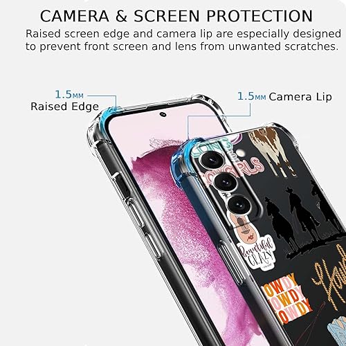 Miniatura 3 de Funda transparente de vaquera para Galaxy S22 Plus, diseño de howdy de la vida campestre occidental para niños y niñas, funda transparente de TPU
