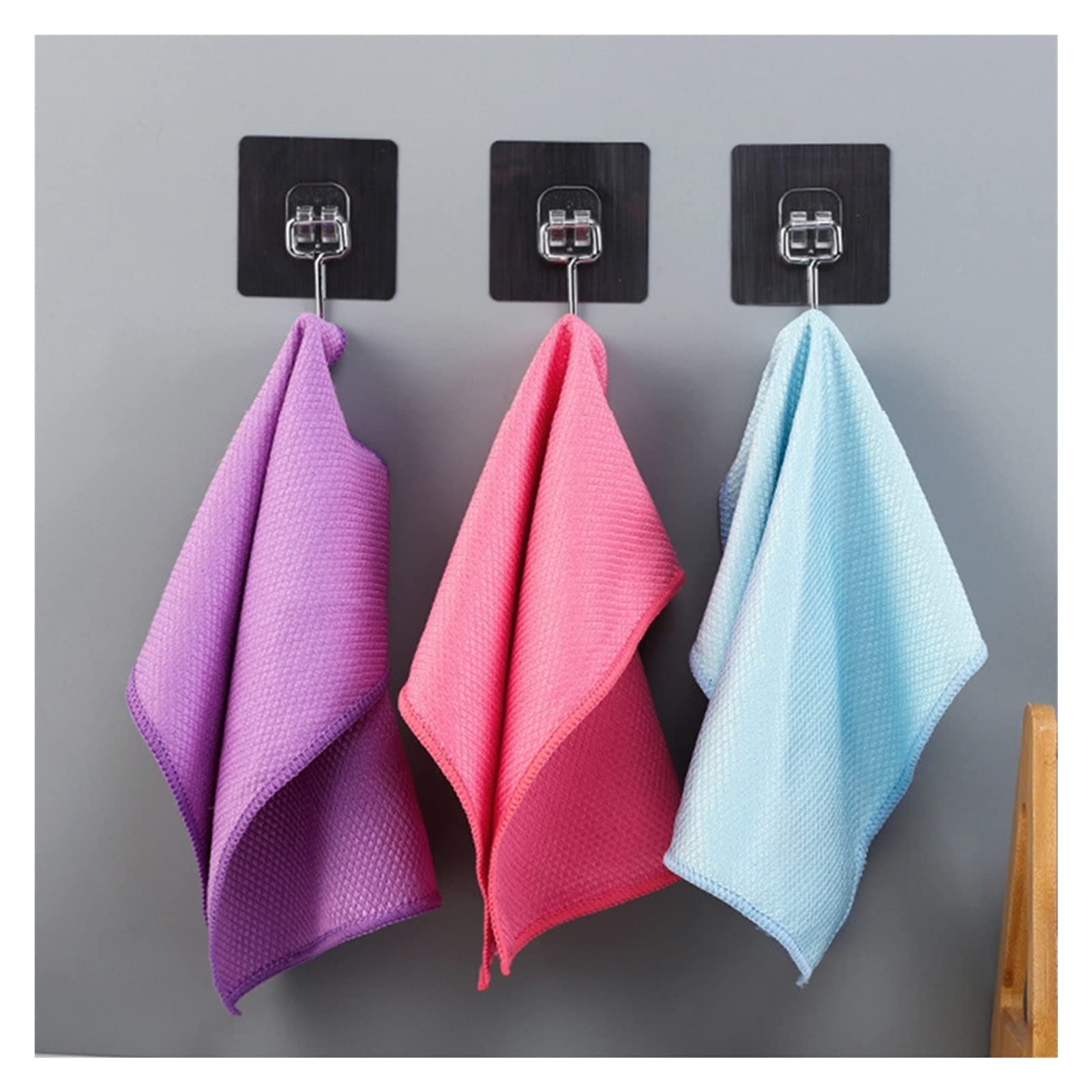 Paños de limpieza de vidrio de microfibra Toalla reutilizable Sin pelusa Compatible con ventanas, automóviles, espejos Trapo sin rastro Accesorios de cocina (Color : 30X40CM, Size : 10pcs) (30x30cm