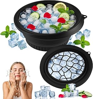 ETSAP Silicone Face Bowl for Ice with Built-In Icetray, Collapsible Face Tub for Ice Bath, Facial Ice Plunge Bowl, Ice Wat...