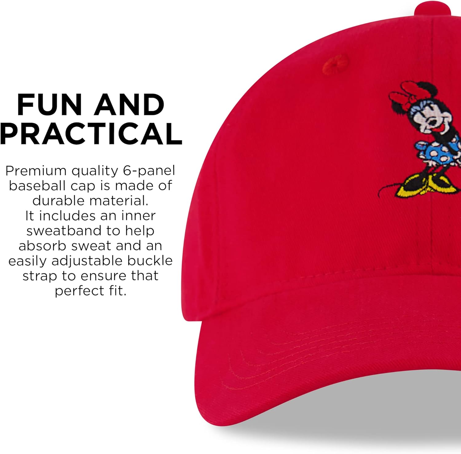 Disney Womens Baseball Cap, Minnie Mouse Adjustable Hat for Adult - Image 6