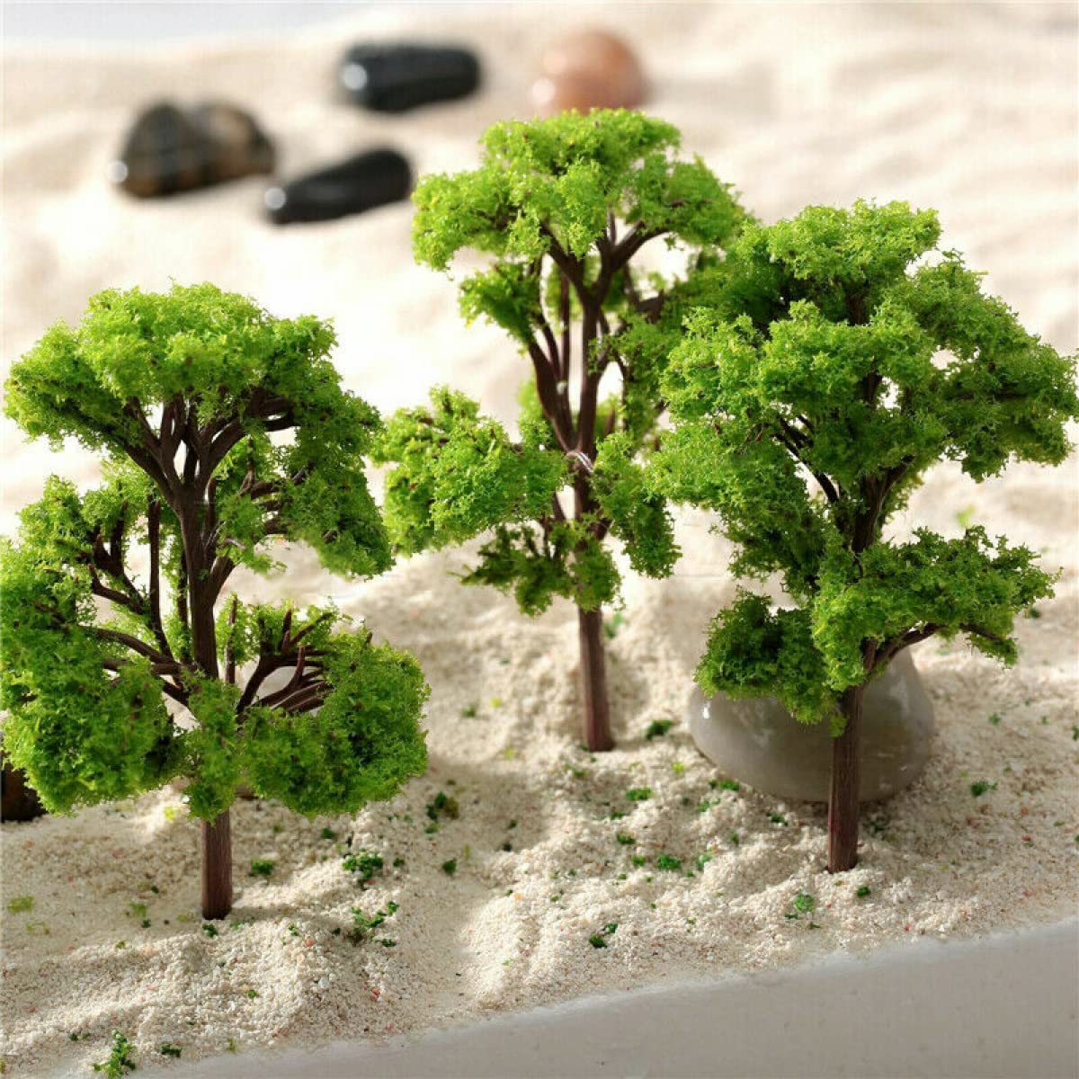 SPORTARC 20 Alberi In Miniatura In Plastica Scala 1:100 - Modelli Verde Per Diorami, Paesaggi Ferroviari E Bonsai