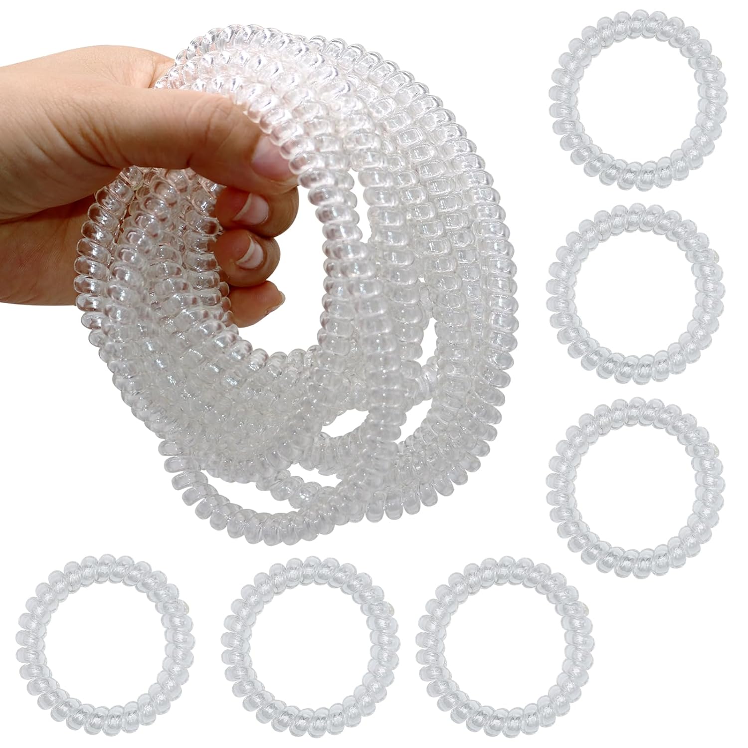 Olugu Chew Necklaces for Sensory Kids, 12 Pcs Clear Coil