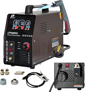 LTP5600CD Plasma Cutter with Built-In Air Compressor, 56A, 5/8" Clean (3/4" Sever), Drag-Cut Ready, Non-Touch Pilot Arc, App-Style LED Panel, Upgraded Torch, 1/2" Max with Internal Air
