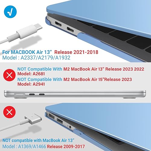 Miniatura 198 de IBENZER - Carcasa rígida para MacBook Air de 13 pulgadas versión 2020, 2019, 2018, A1932, A2179, con funda de teclado para Apple Mac Air 13 Retina