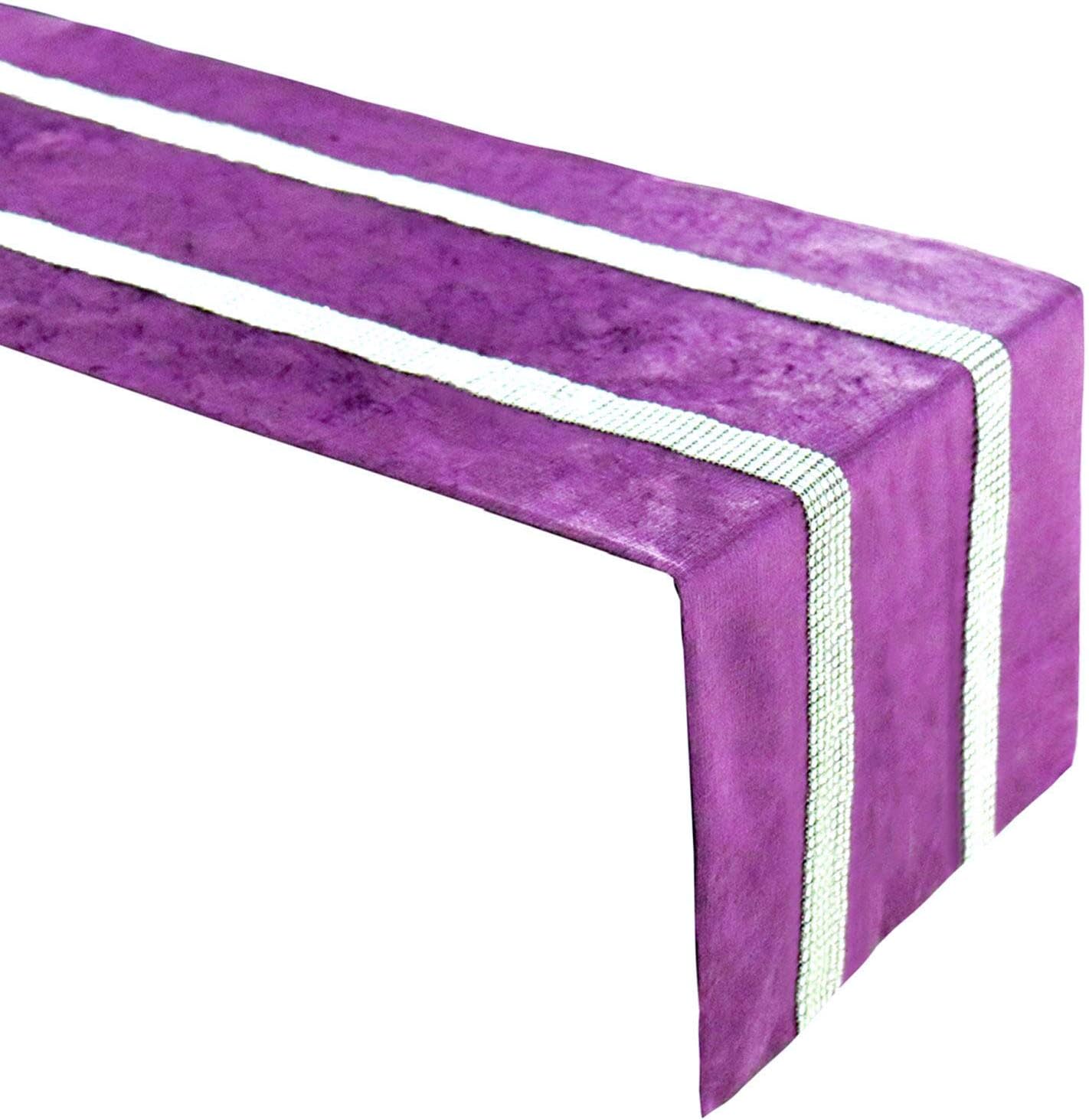 Sequined Rhinestone Christmas Table Runner Purple Classic Tablecloth 13x98 inches for Family Dinners, Party, Wedding, TV Cabinet, Shoe Cabinet, Dresser, Thanksgiving.