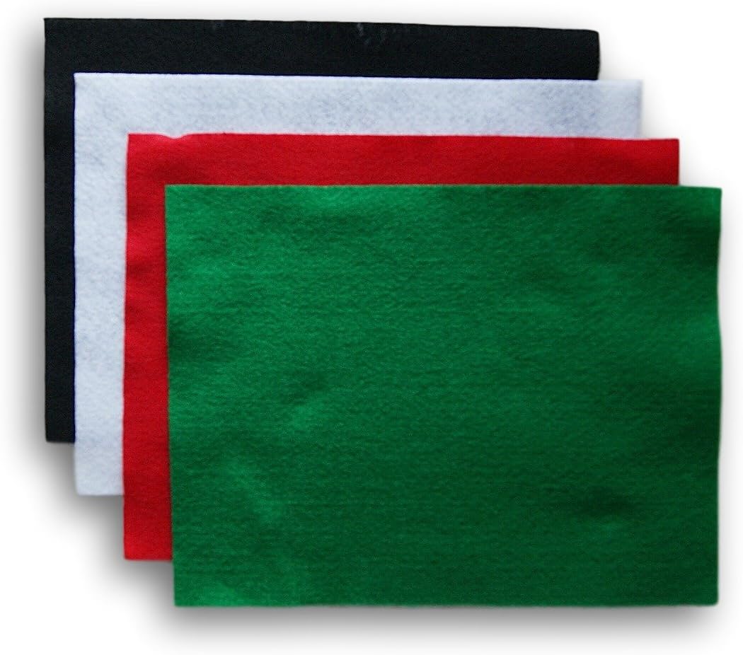 Crafting Felt Rectangle Set - 4 Ct - Christmas Colors