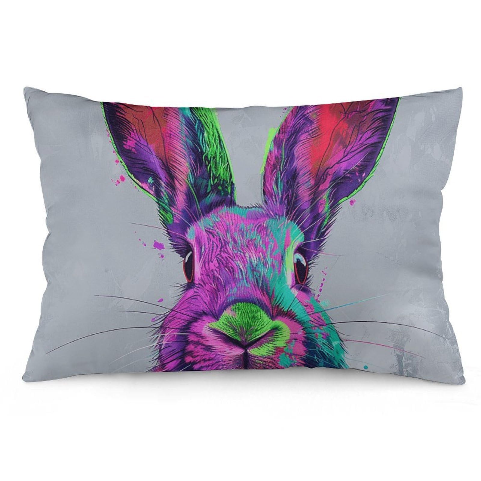 Velvet Pillowcases Standard Size 12 "x20, Ultra Soft Breathable Pillow Cases for Bed, Luxury Cozy Fuzzy Pillow Shams, Lumbar Pillow Cover, Bright Color Rabbit Cushion Case Home Decor