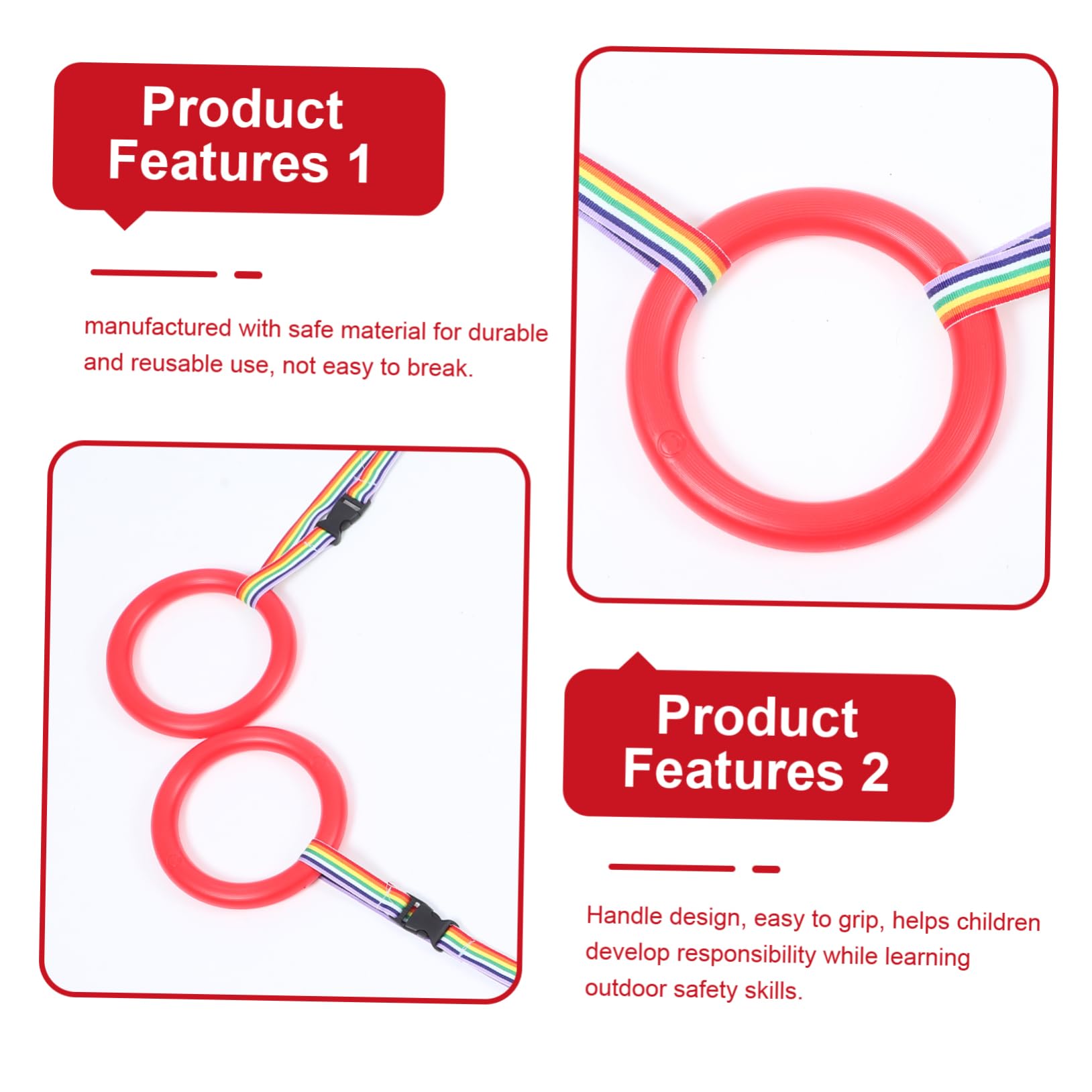 PEPLAYTAL 1Set Lightweight Walking Rope for Preschool Round Handle Safety Leash for Kindergarten Group Activities and Outdoor Adventures Loop Design