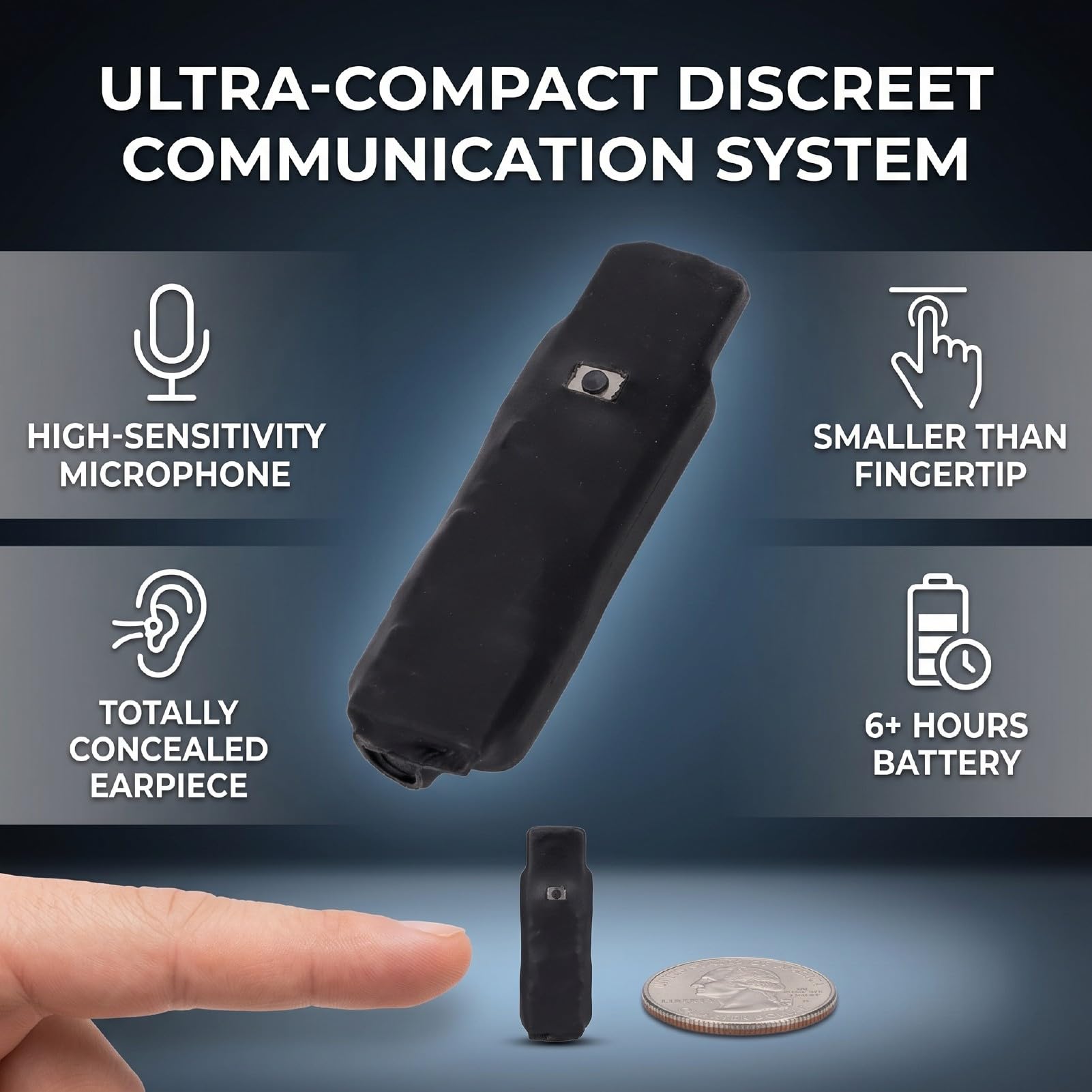 Pequeños y Discretos Auriculares con Micrófono de Alta Sensibilidad para una Comunicación en Las Actividades Diarias Tamaño Portátil y Juego Completo