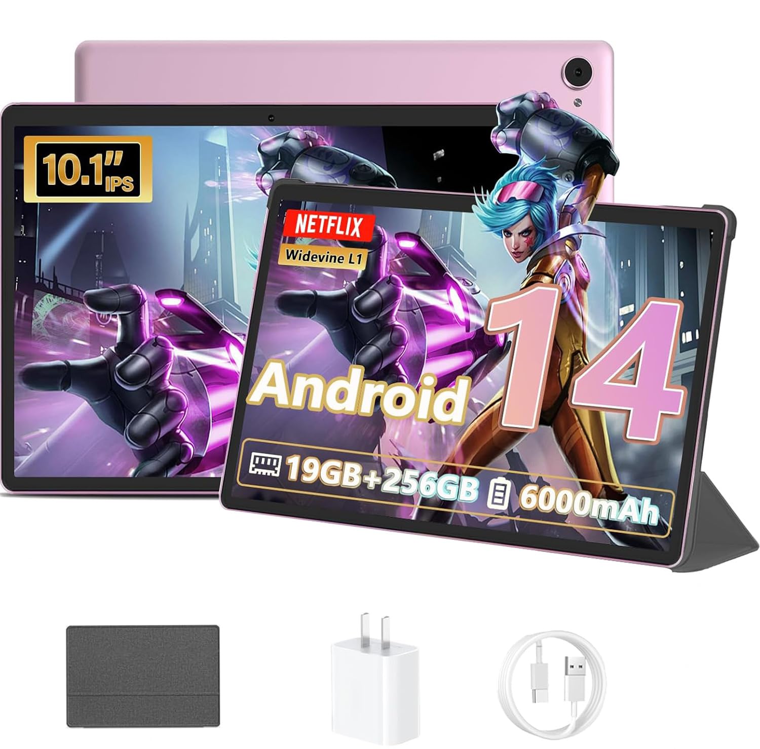 Amazon.com : Android 14 Tablet 10.1 inch 19GB RAM + 256GB ROM 1TB