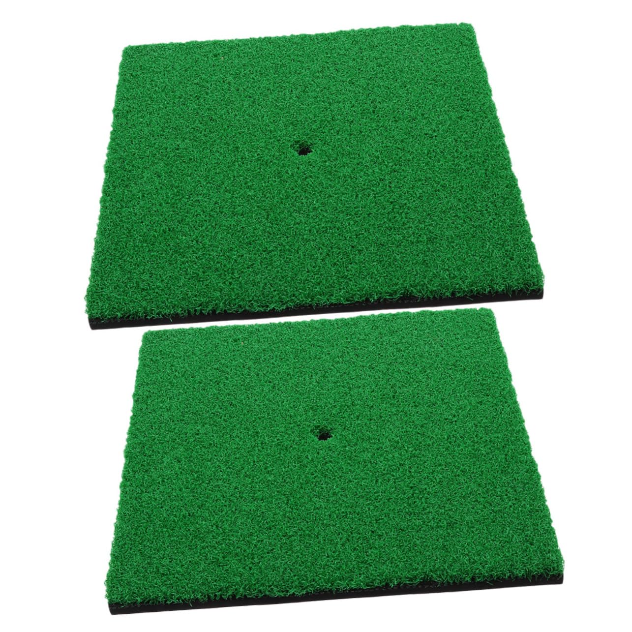 Milisten 2pcs Golf Hitting Pad Indoor Golfing Practice Mat Training Aid for Home Office Durable Grass Mat for Beginners Professionals Convenient Space Saving