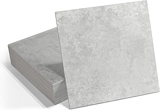 16-Pack Peel and Stick Floor and Wall Tile for Kitchen Bathroom, 9" x 9" Stone Composite Self Adhesive Vinyl Flooring Gray Cement Looks Waterproof Backsplash Tile, Covers 9.12 Sq Ft.