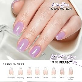 gelike ec Nail Growth Oil and Strengthener Polish: Lavender Haze 15ml 6 in 1 Natural Hardener - Long Lasting Nail Polish Hardener Extra Strong and Growth for Daily Work Home Salon