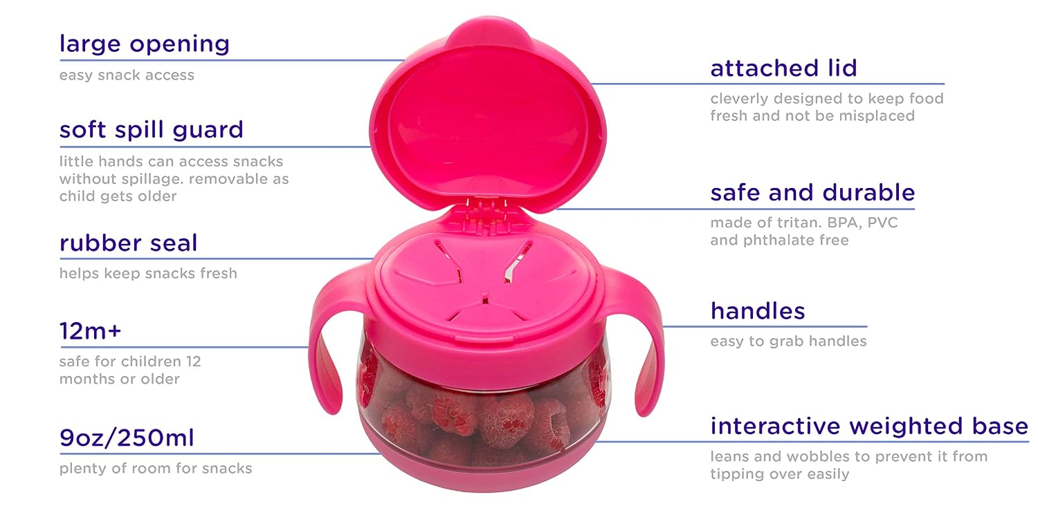 Ubbi Tweat Snack Container - Hot Pink - 9 Oz