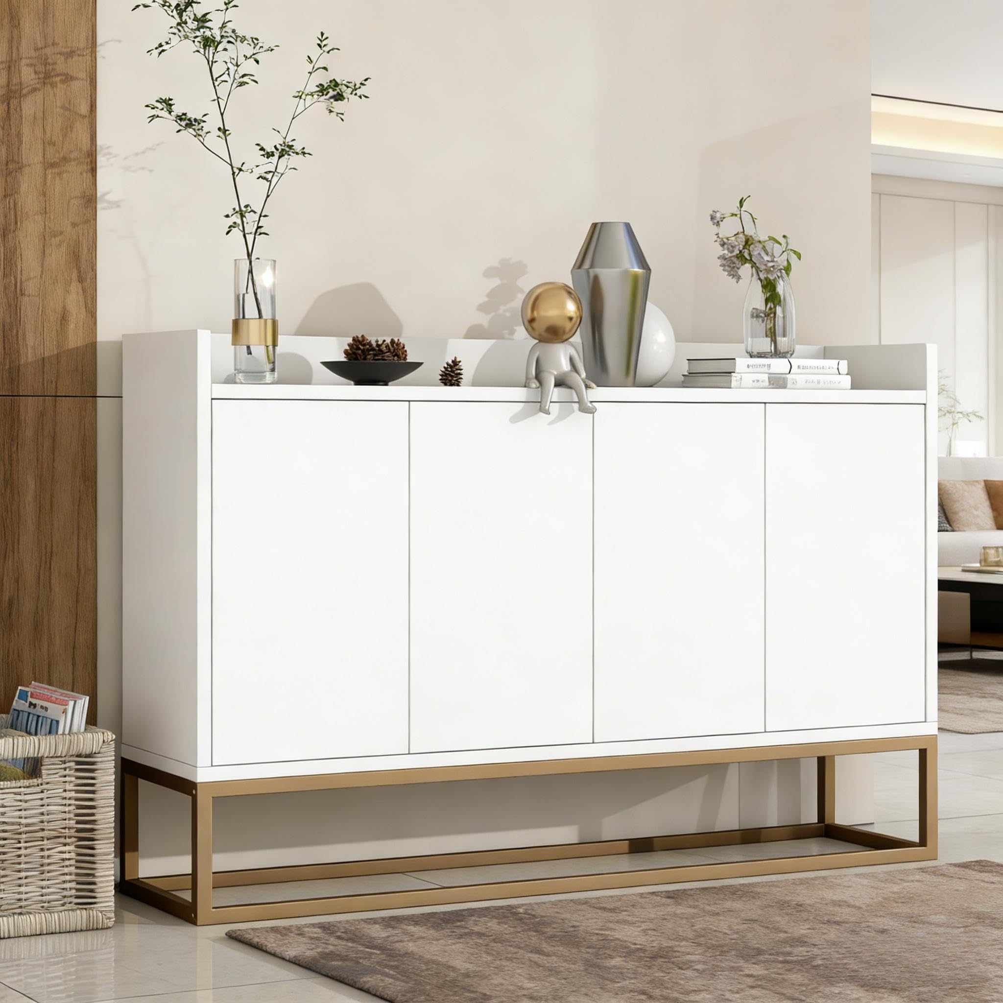 Armario de almacenamiento de diseño moderno y líneas limpias para sala de estar