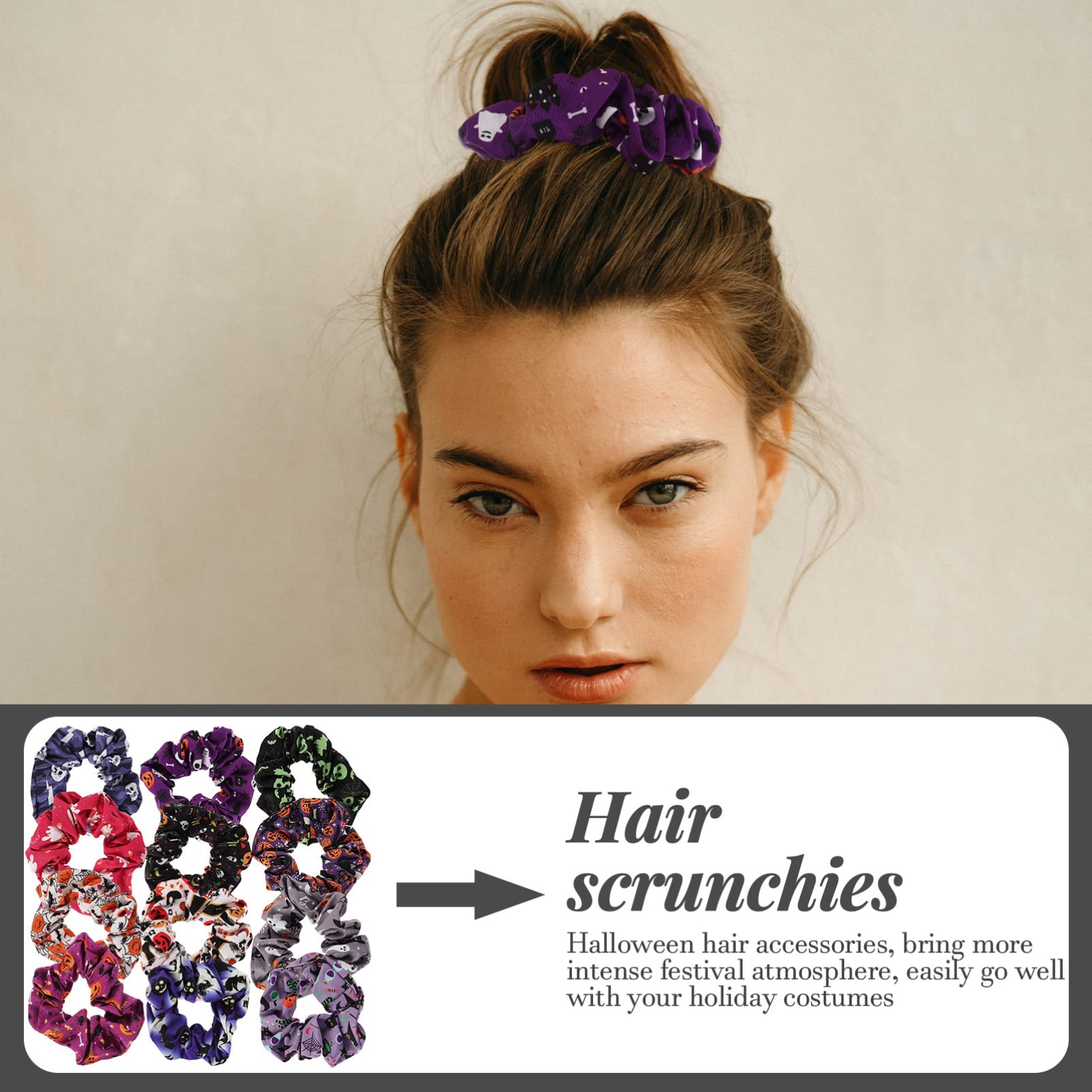 FOMIYES 36stücke Halloween Haargummis Für Elastische Scrunchies Für Partys Und Sport Bunte Haarbänder Für Dickes Und Lockiges Haar