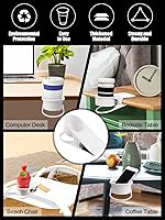 Vista 7 de Kalolary - 2 clips para taza de beber, soporte para botella de escritorio, soporte de vaso de vidrio, clip de almacenamiento de platillo, soporte