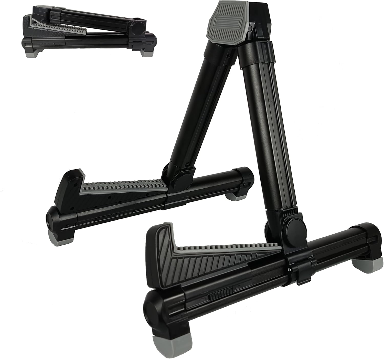 Adjustable, Folding Guitar Stand for Acoustic, Classical, Electric Guitars, Bass, Ukulele, Banjo (Black)
