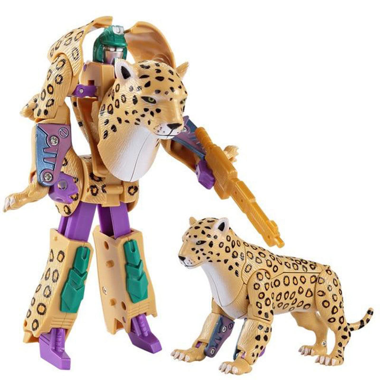 Giftik Deformable Animal Robot Toys,Transforming Panda Lion Tiger Elephant Cheetah Eagle Figures Toys for Kids Boys Girls Age 3 4 5 7 8 9 10 11 (Cheetah)