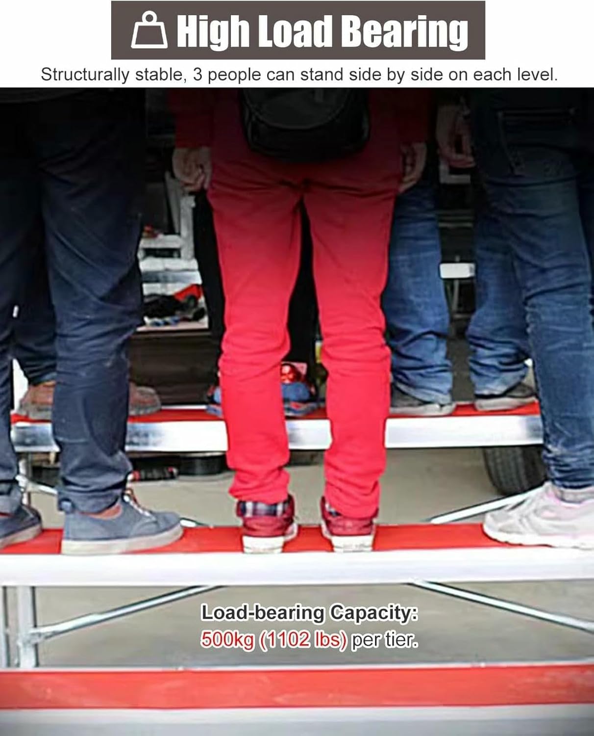 Red Choral Singing Risers with Carpet, Standing Choir Platform 1 2 3 Level, Choral Music Show Staircase Steps, Theatres Tiered Seating Bleachers