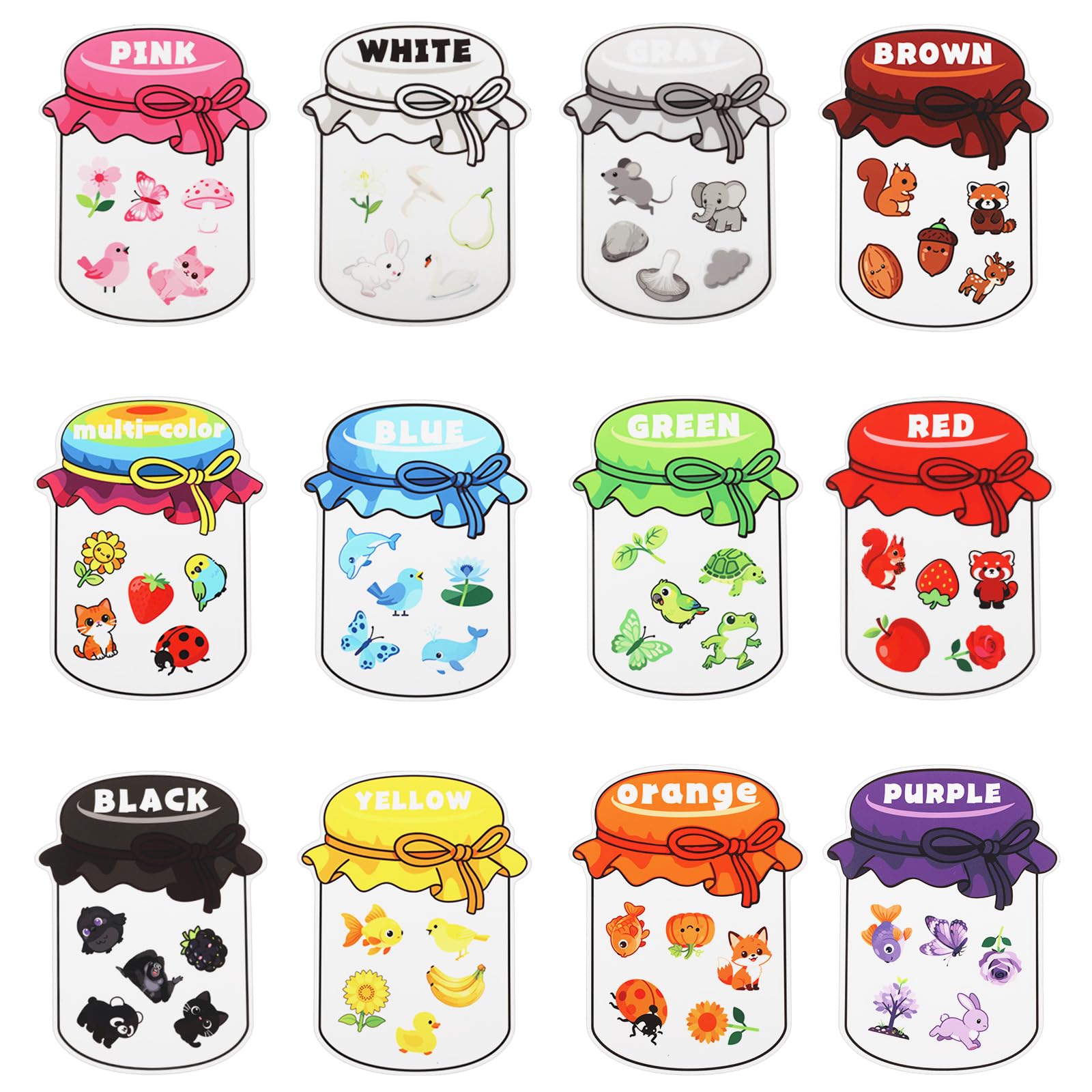 Kuanght Bottle Style-Animal Magnetic Colour Sorting Toys, Colorful Sorting Fridge Magnets For Kids, Puzzle Animal Magnets For Refrigerator And Whiteboard, Multi-Purpose Magnetic Figures For Toddlers Ages 2-6(Bottle Style-Animal)
