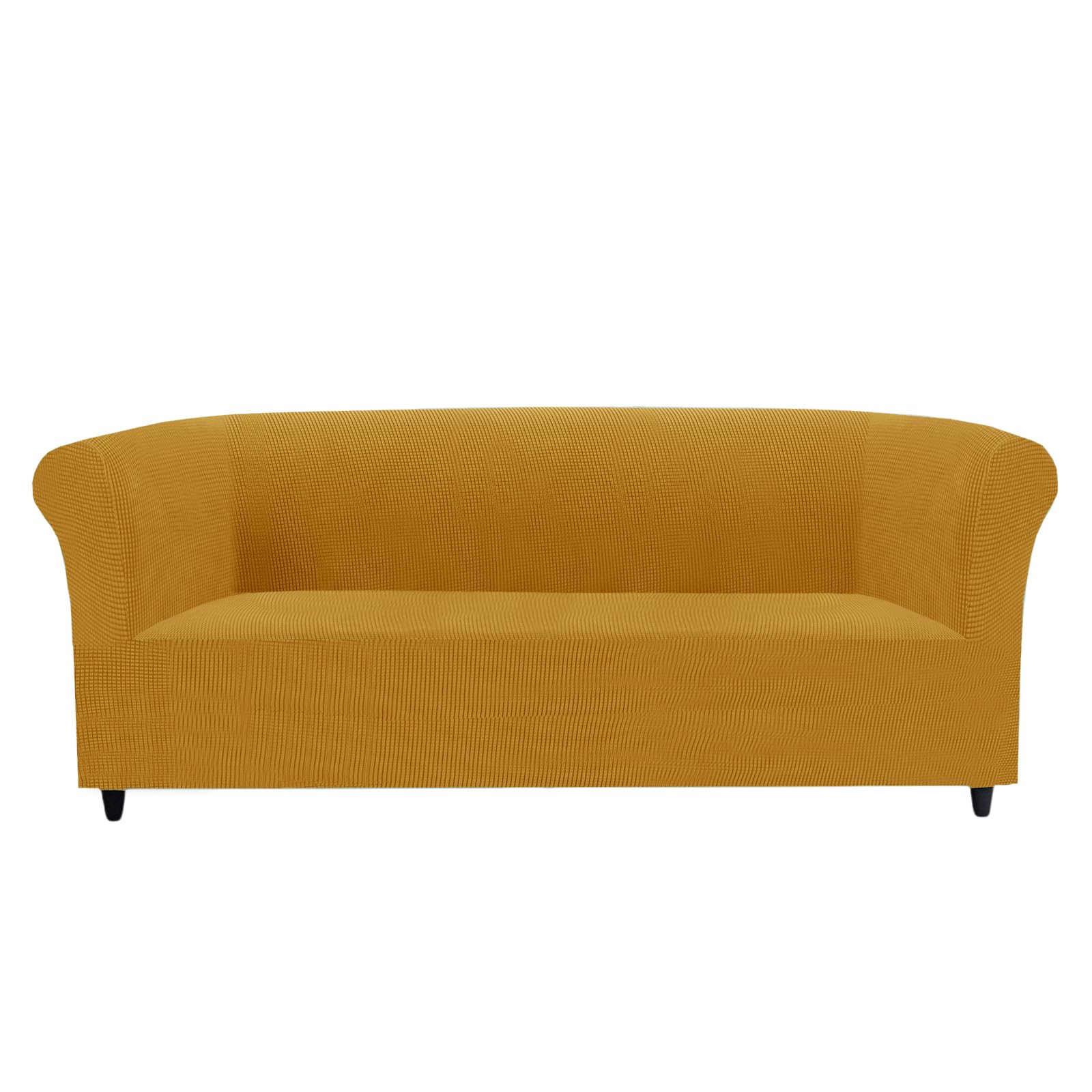 KYJSW Chesterfield Sofa Cover Stretch Jacquard Fabric Couch Slipcover With Armrests Cushion Cover Seat Cover Non-Slip Furniture Protector (Gold,XL SOFA)