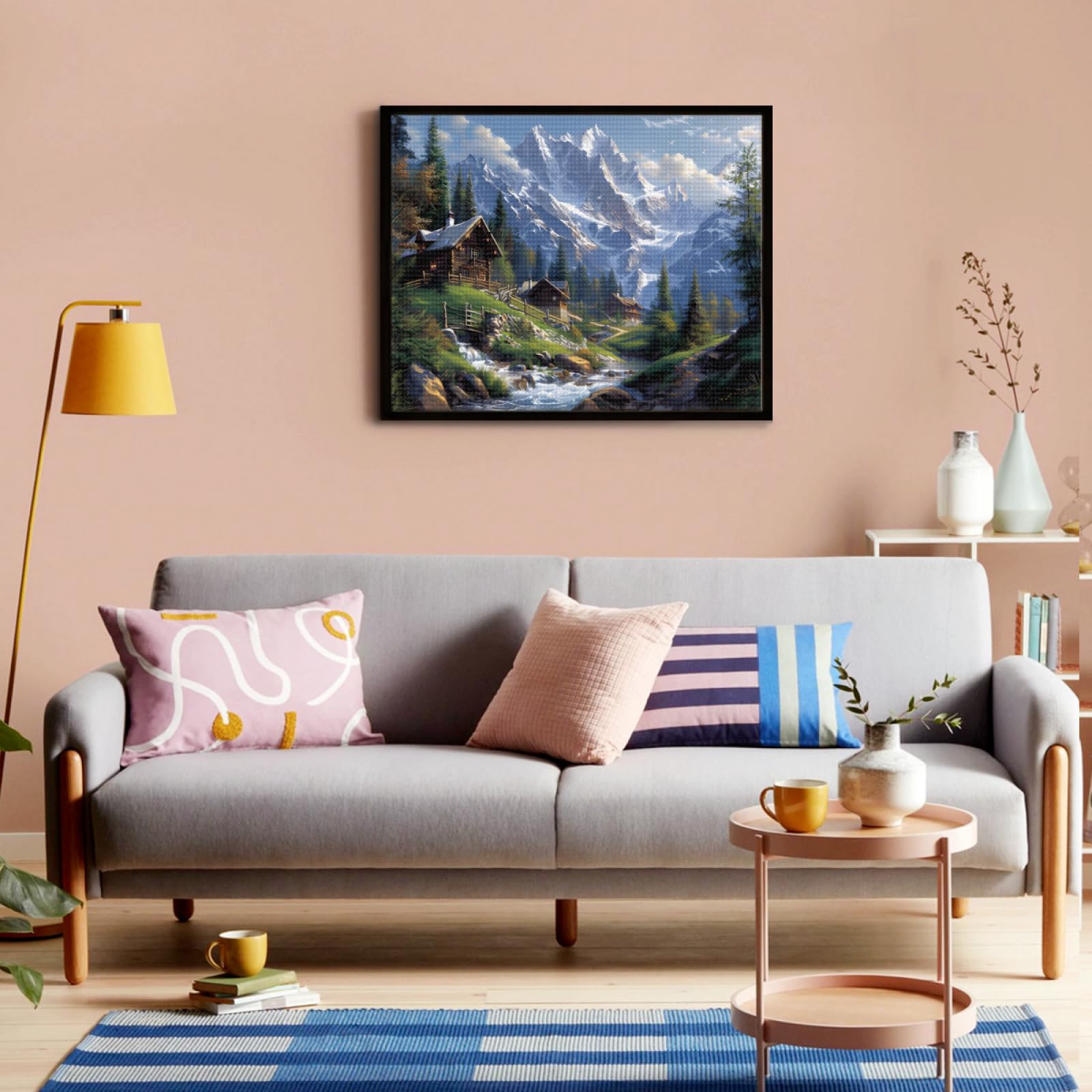 5D Rustic Cabin Diamond Painting Kit For Adults - DIY Home Wall Art, 12x12 Inch
