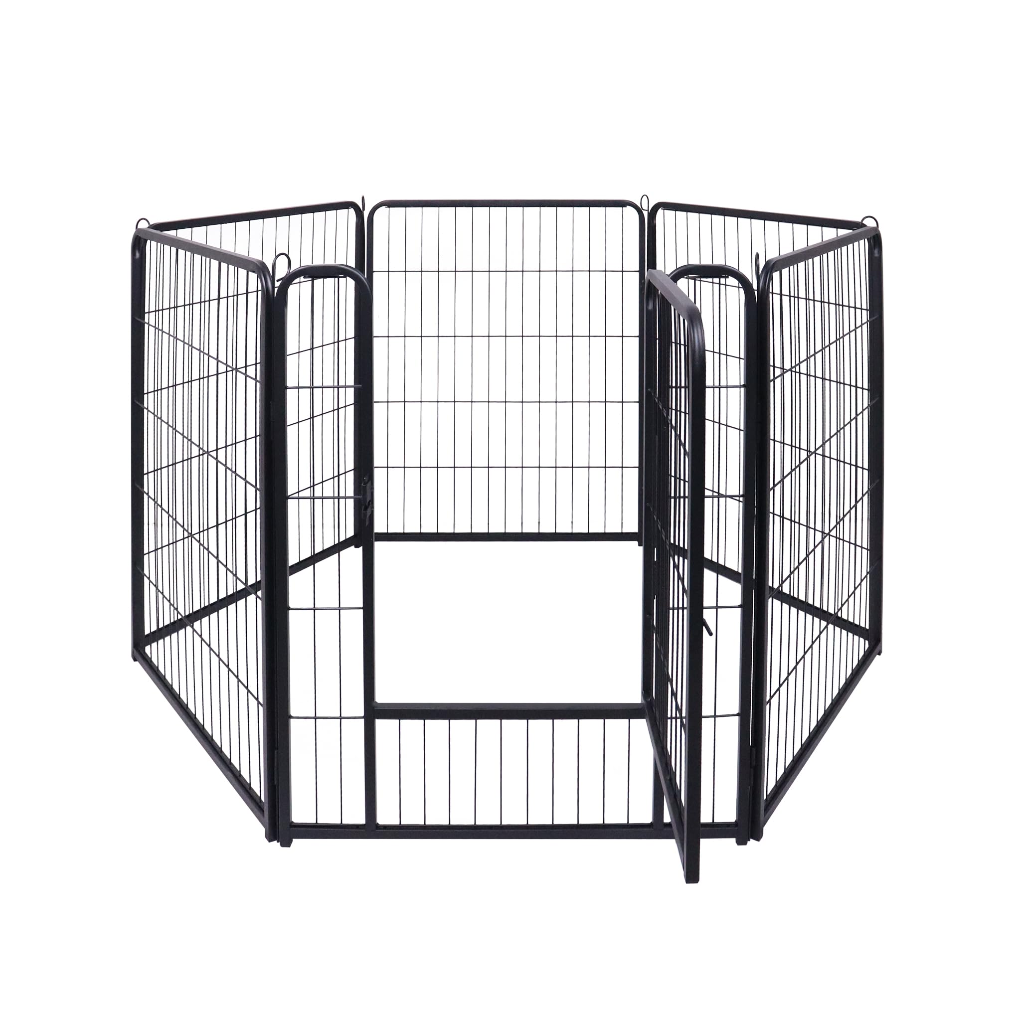 LZQ Recinto per cuccioli Recinto per cuccioli fai da te, Recinto per cani pieghevole con porta, Recinto per cani per appartamento 6 pannelli a griglia da 80 x 65 cm per cani appartamento e giardino