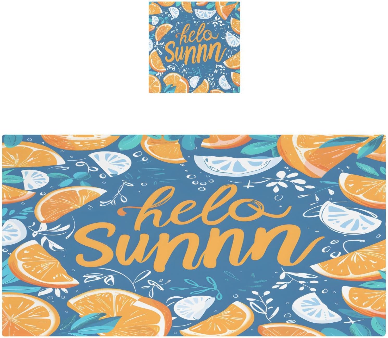 Hand Towels Premium Soft and Highly Absorbent Ice Lemon Summer 2 Pcs Towels for Bathroom Set 100% Cotton Decorative Face Towels