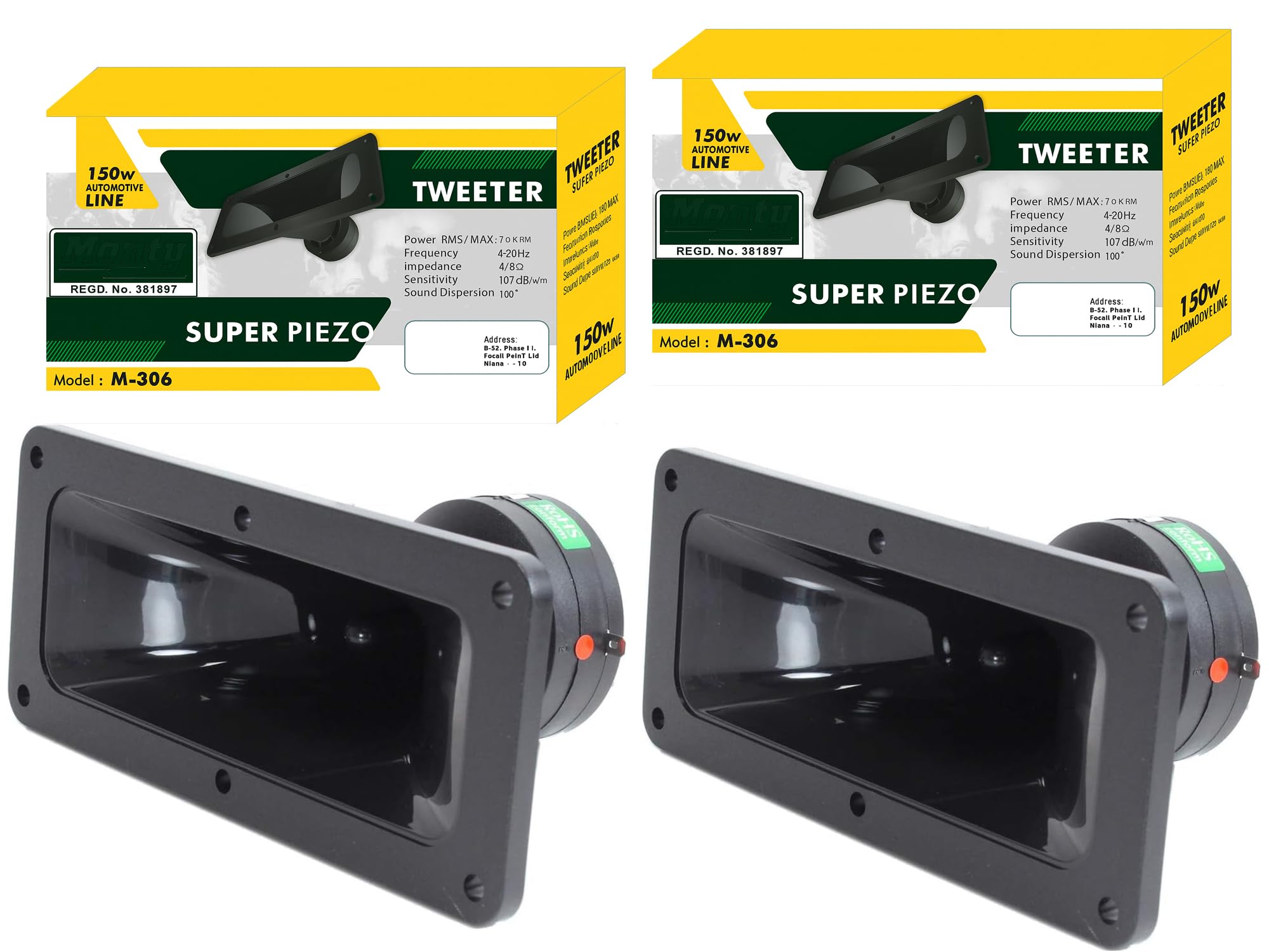 Tech-Uniuqe Super Piezo Tweeter, 200W, High-Frequency Car Audio Tweeter, Clear Sound, Wide Coverage-image-12