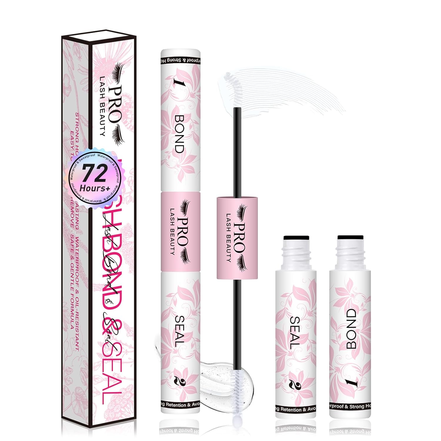 QUAFFLY DIY Lash Extension Kit 100D+150D Volume Lash Clusters with Spikes Lash Extension Kit Bottom Lashes Wispy Cluster Eyelash Extensions Kit with Lash Bond and Seal Tweezer Brush Easy To Apply