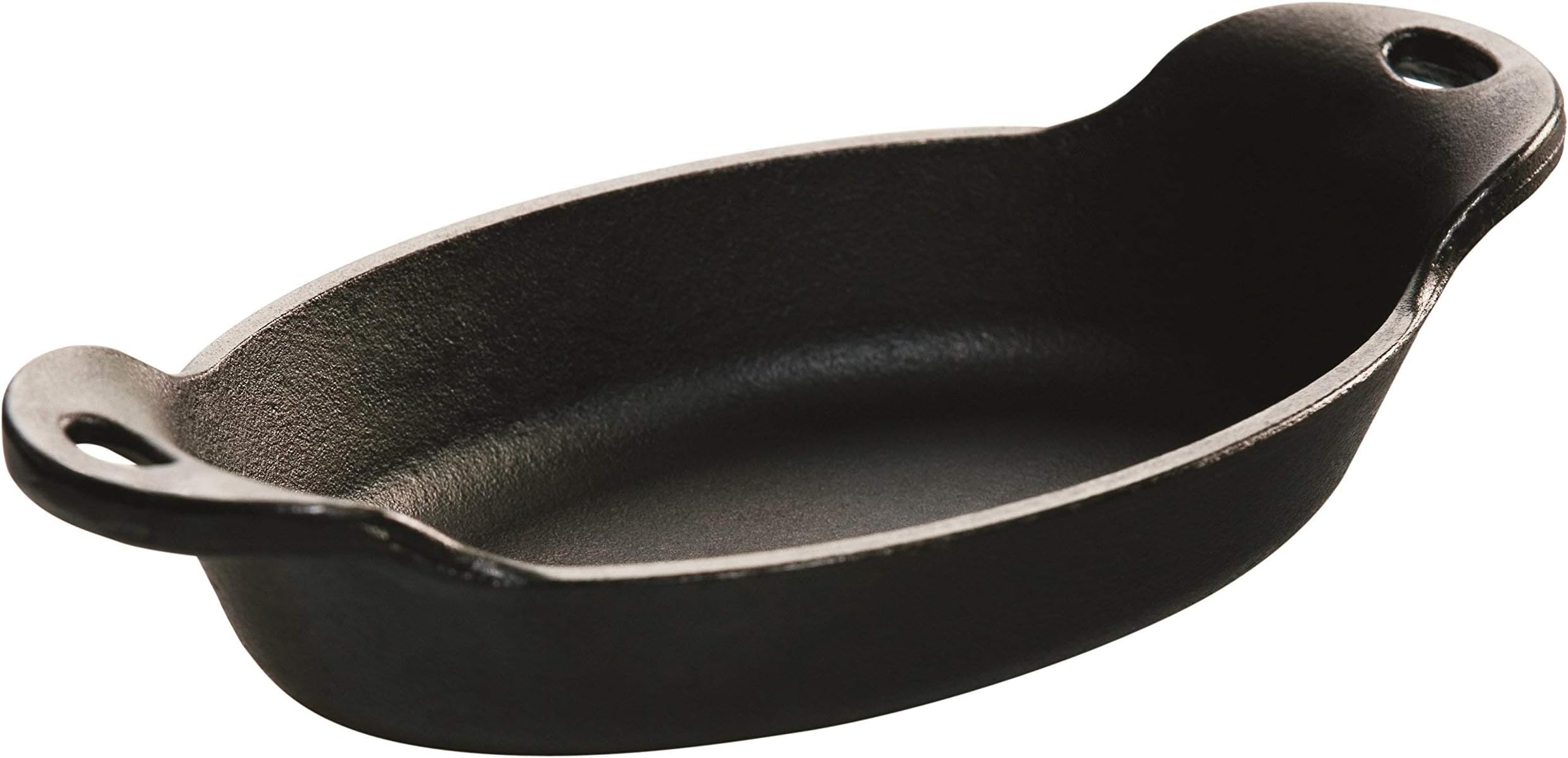 HMSOV Heat Enhanced and Seasoned Cast Iron Oval Mini Server, 9-Ounce, Black