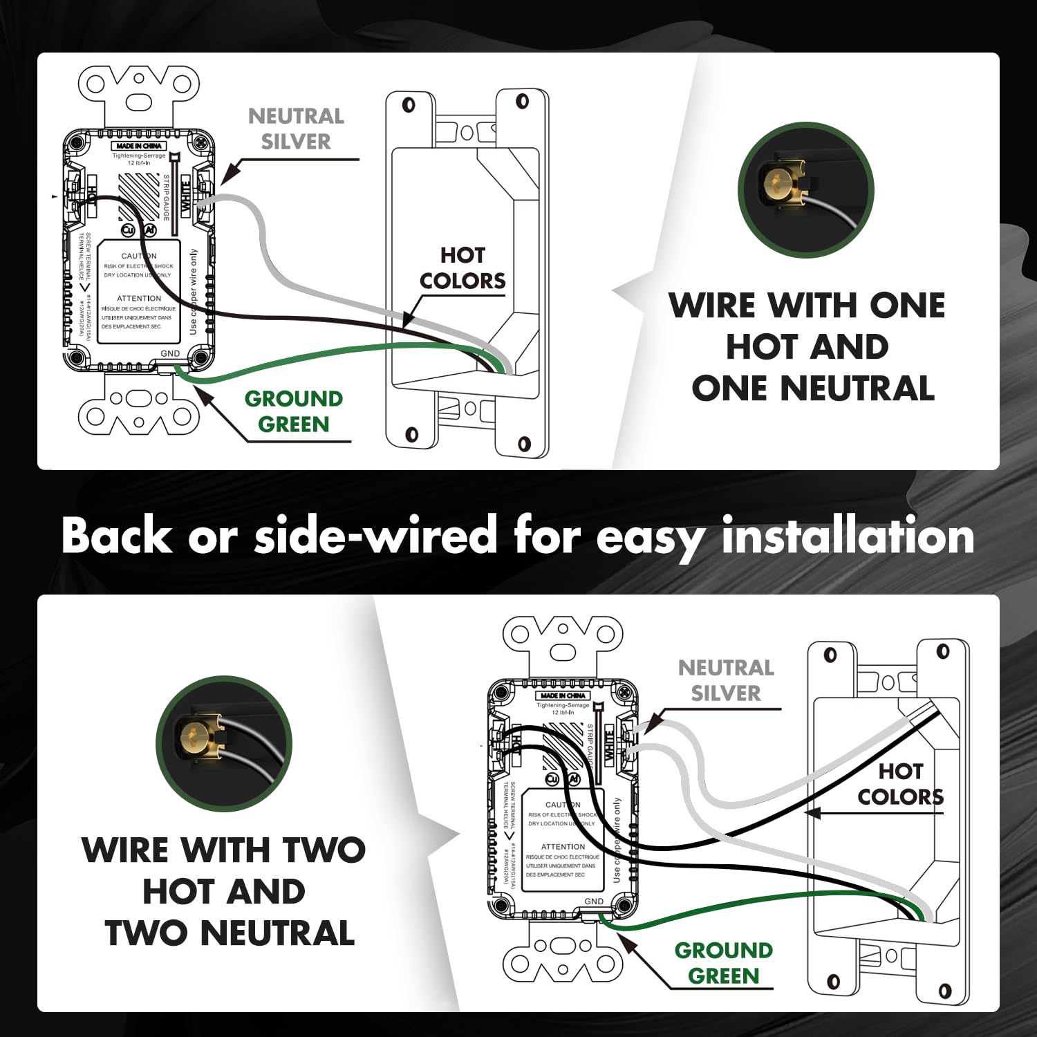 Micmi 10 Pack USB C Outlet Receptacle, 24W 4.8 Amp 3-Port USB Electrical Wall Outlet 20A Tamper Resistant Receptacle with Dual Type C & A Ports, ETL & FCC Listed, Wall Plate Included, White